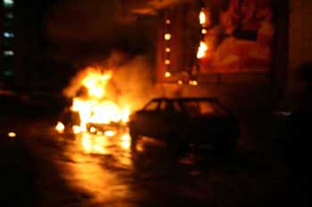 В  Ужгороді вночі згорів автомобіль Chevrolet Aveo