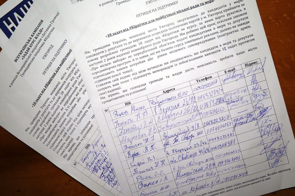 В Ужгороді окреслили "18 задач від ‪Кірпічки‬ для міськради та мера" (ФОТО)