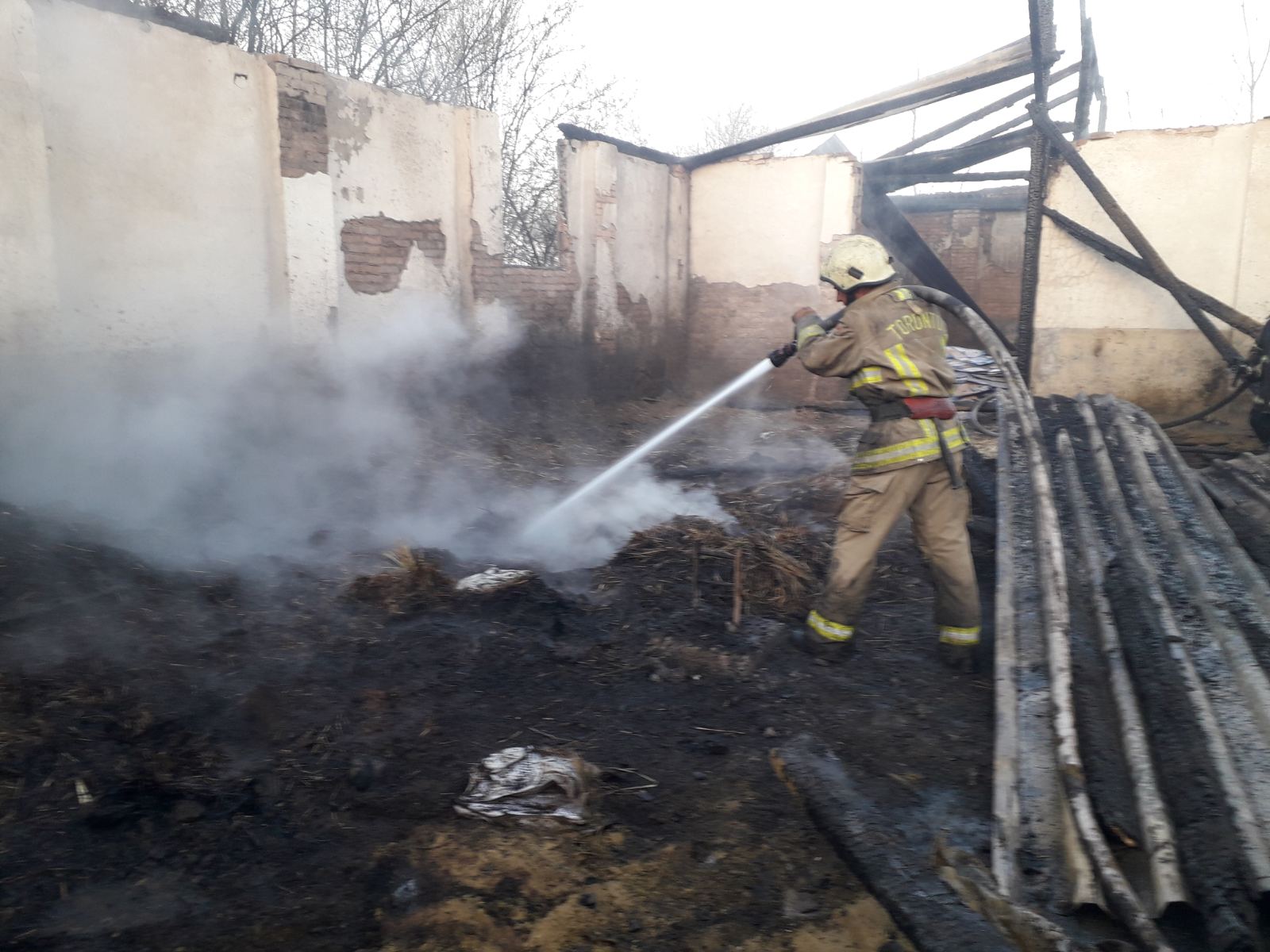 Пожежу на господарських спорудах у Виноградові гасили 4 години (ФОТО)