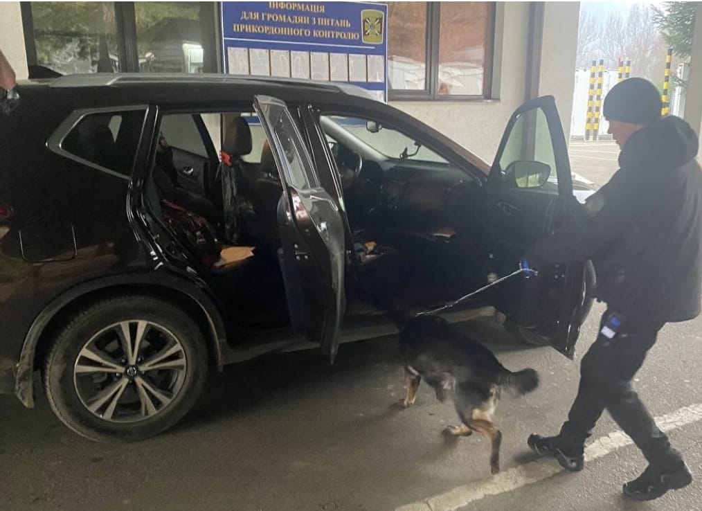 На Закарпатті на кордоні службовий собака "винюхав" в автівці рушницю та набої (ФОТО) 