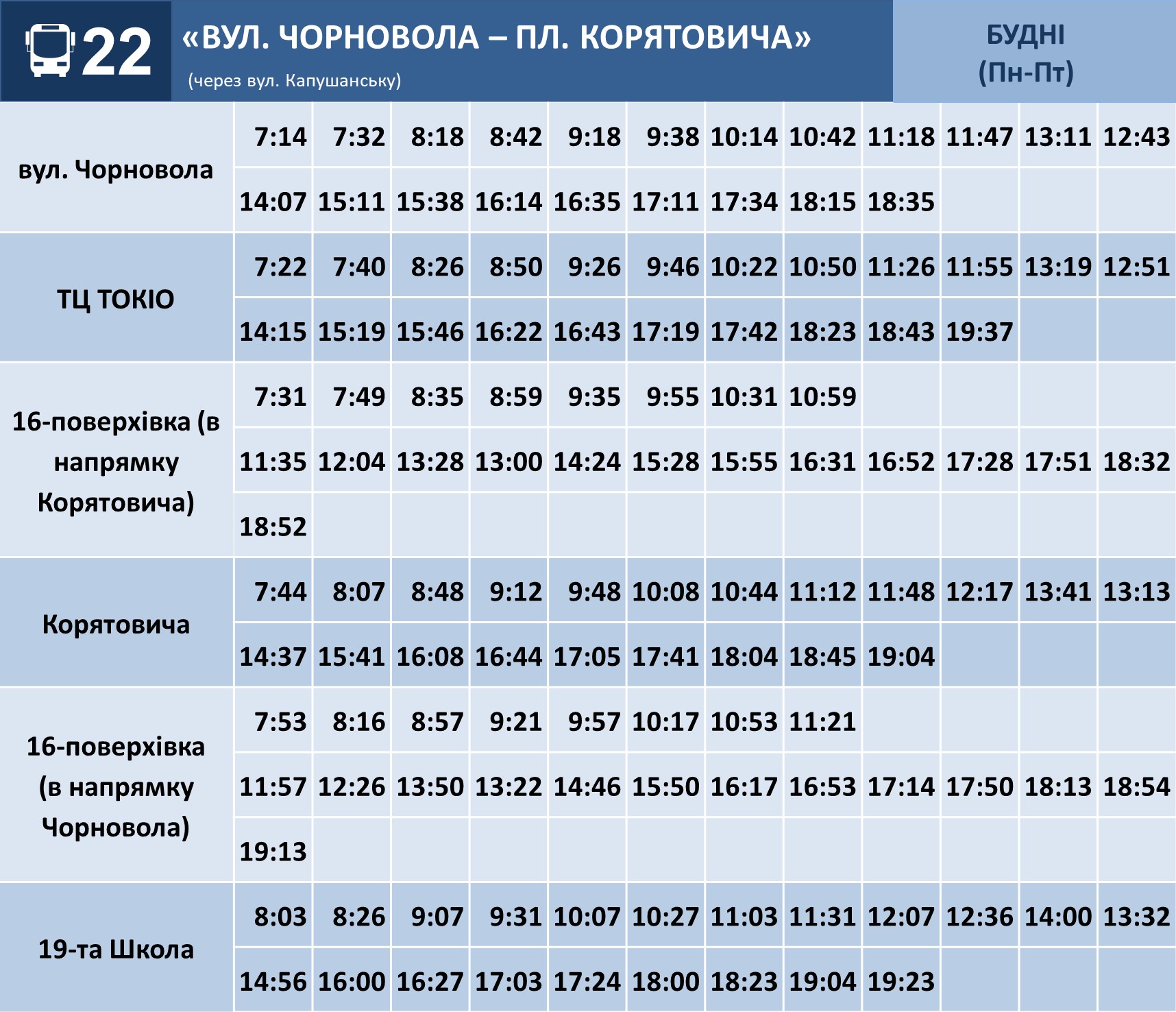 У мерії Ужгорода оприлюднили графік руху низки автобусів на період воєнного стану