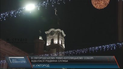 Різдвяна служба відбулася в Ужгородському римо-католицькому соборі (ВІДЕО)