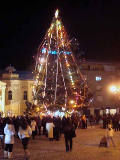 Огни новогодней елки зажглись и в Мукачево (ФОТО)