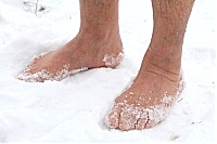 "Моржі" після купання ще й ходять босоніж по снігу