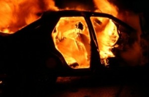 На вулиці Мукачева загорілося авто "Хонда"
