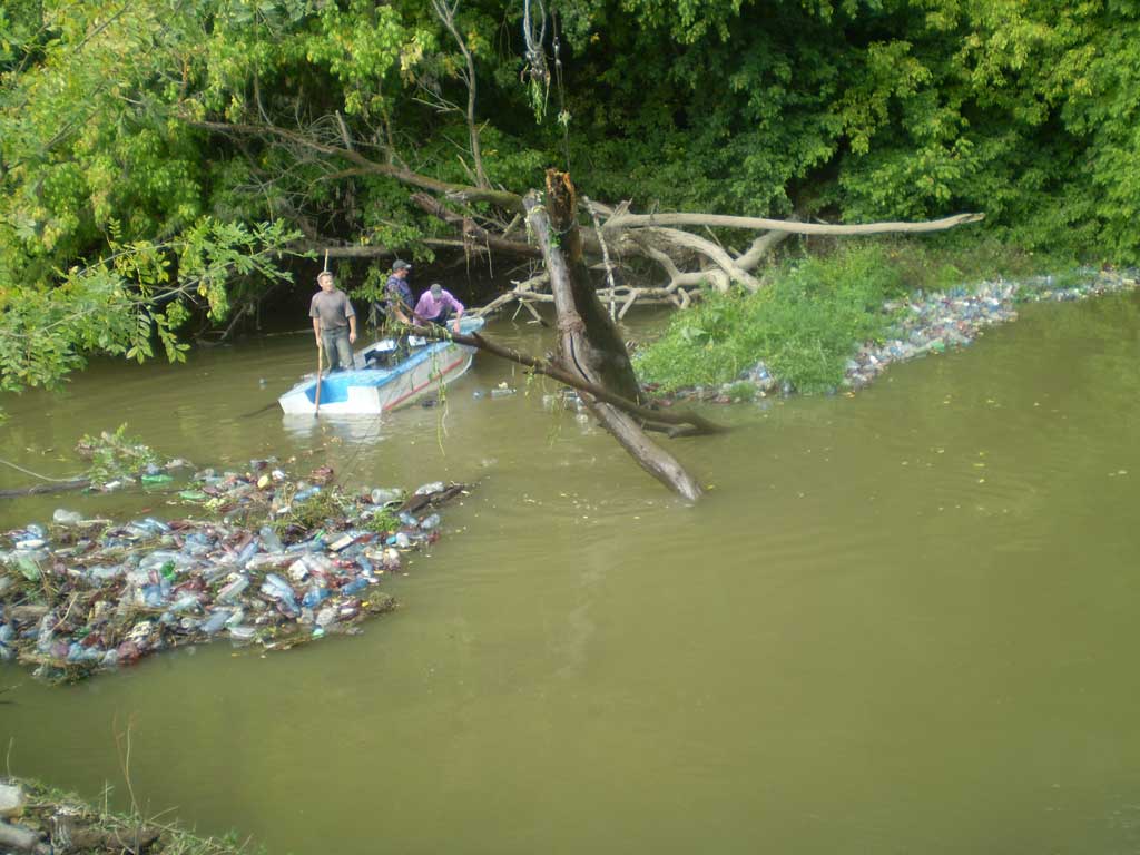 На річці Боржава ліквідували перший з 10-ти 50-метровий затор зі сміття (ФОТО)