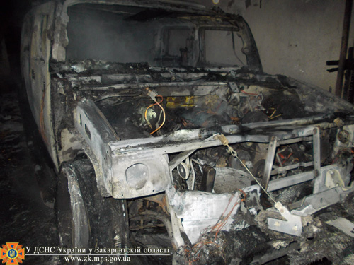 В Ужгороді вночі згорів автомобіль Hummer (ФОТО)