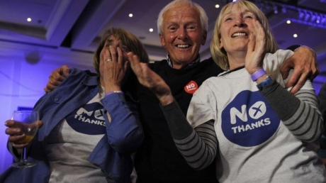 Попередньо 55,4% жителів Шотландії проголосували проти незлежності