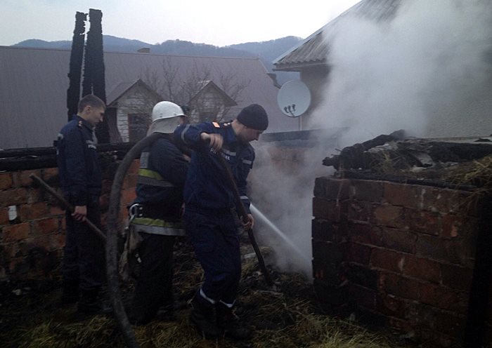 На Хустщині пожежею знищено дах надвірної споруди, 2 т сіна та домашнє майно (ФОТО)
