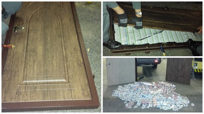 На КПП "Чоп-Загонь" угорці знайшли напхані контрабандними сигаретами на 1,5 млн форинтів вхідні двері (ФОТО, ВІДЕО)