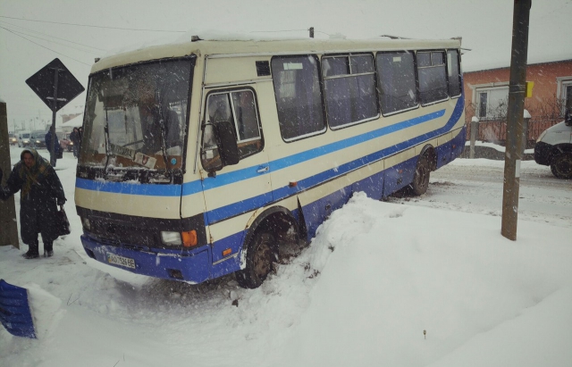 У Ракошині на Мукачівщині пасажирський автобус з'їхав у кювет (ФОТО)