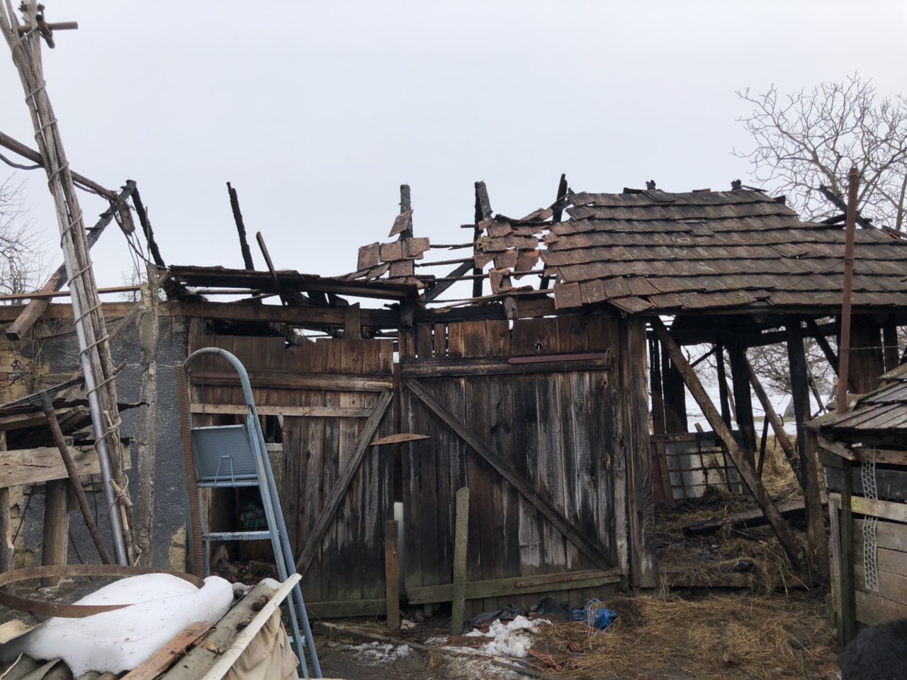 Загасивши пожежу у надвірній споруді на Ужгородщині, рятувальник вберегли від знищення будинок (ФОТО)