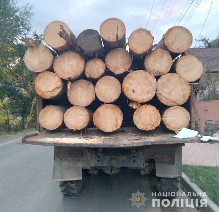 У Рахові зупинили вантажівку, завантажену деревиною (ФОТО)