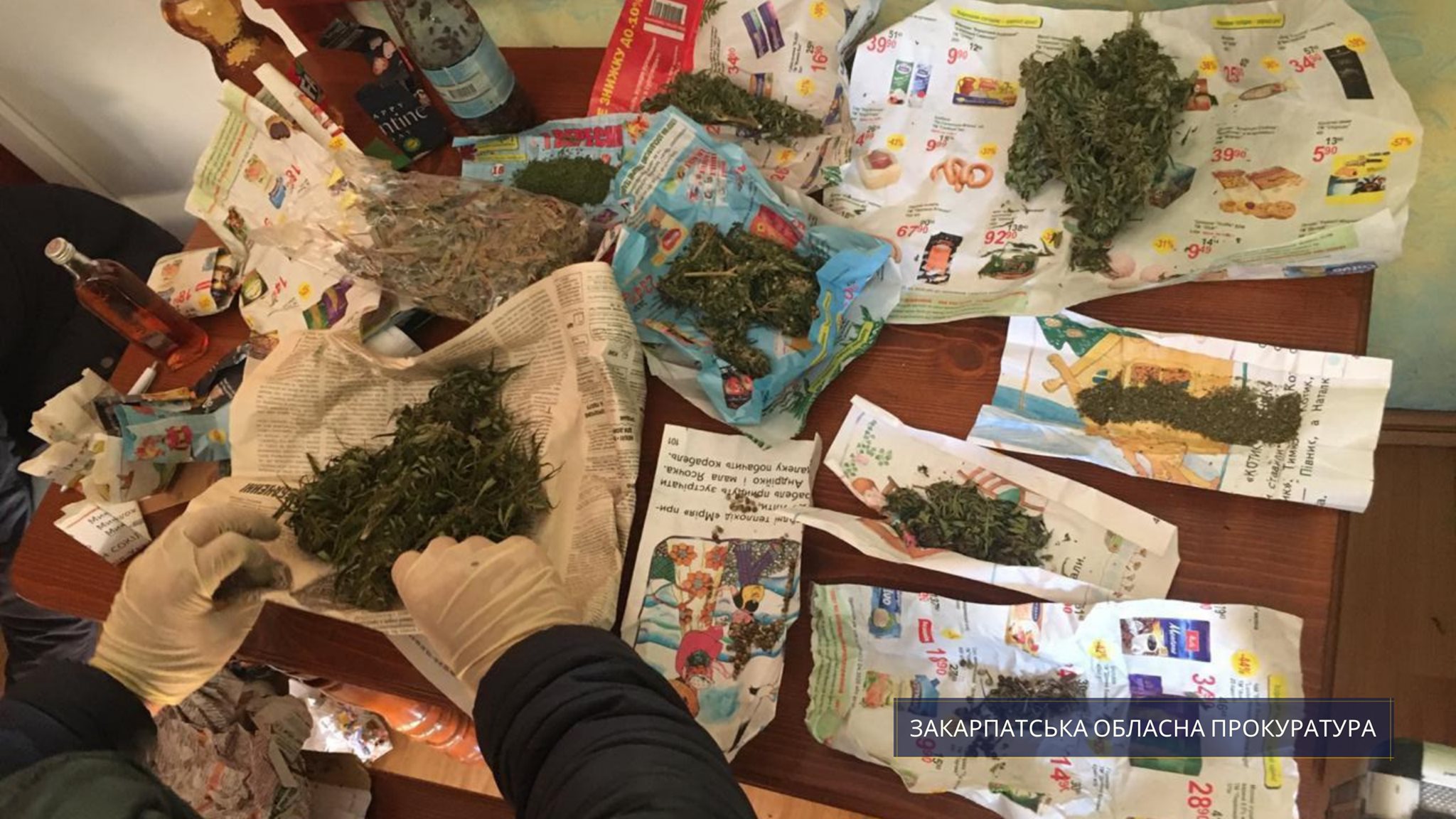 Погоджено підозру чоловіку, в помешканні якого на Ужгородщині знайшли понад 3 кг марихуани 