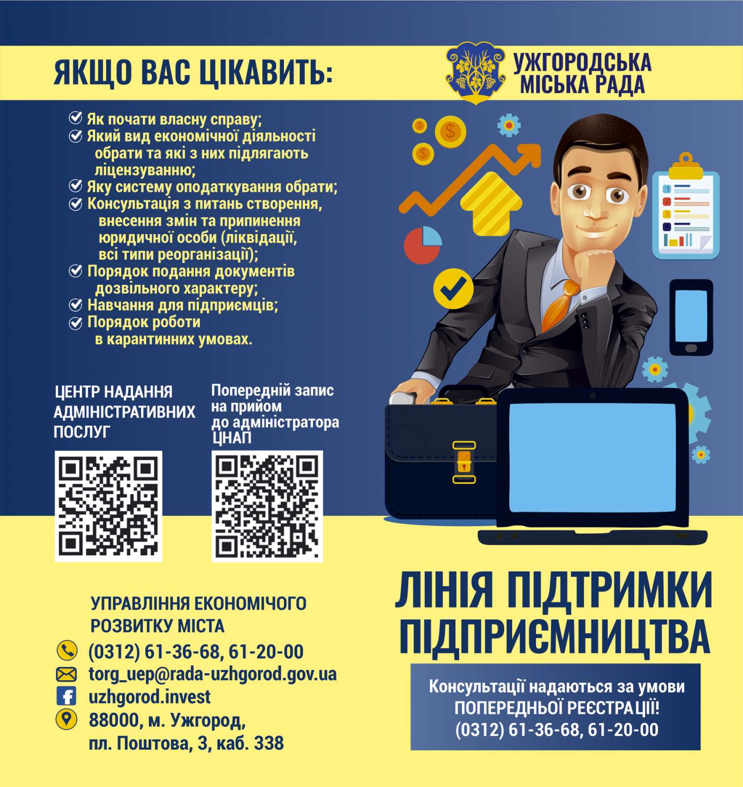 "Лінія підтримки підприємця" працює в Ужгородській міській раді