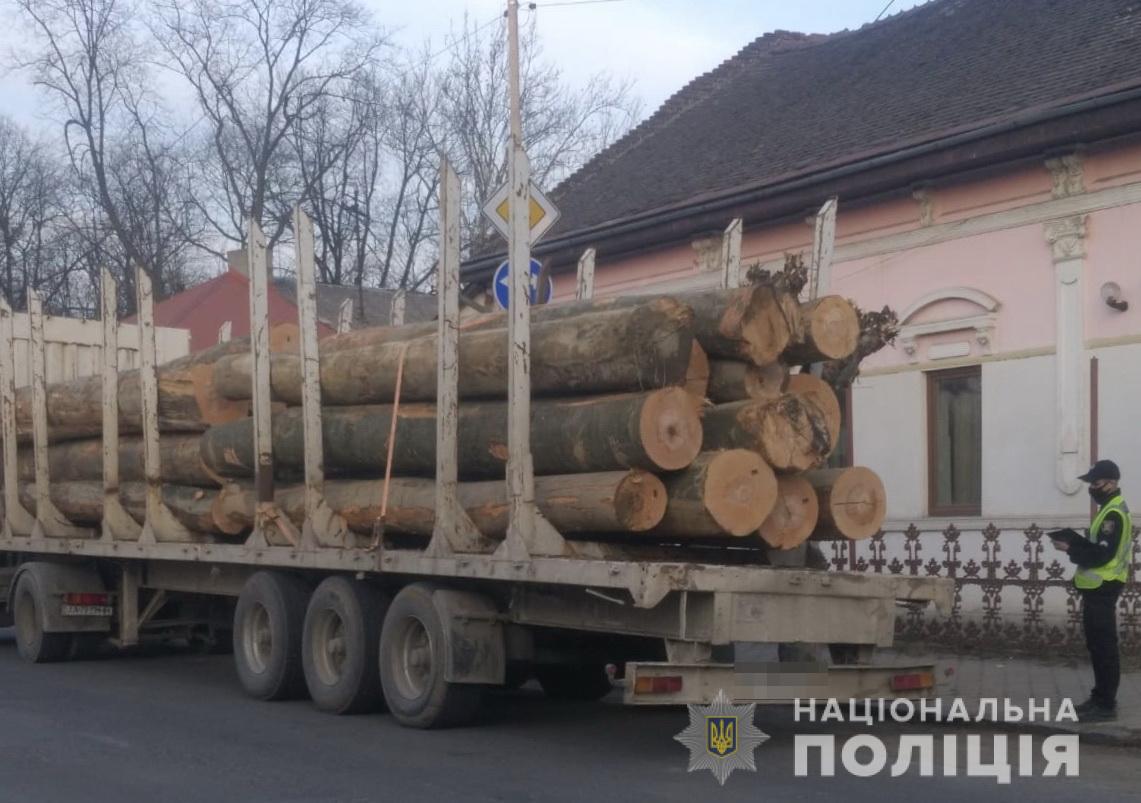 На Великоберезнянщині затримали дві вантажівки з деревиною (ФОТО)