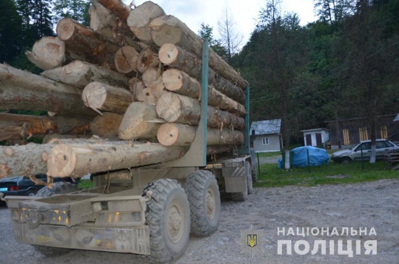 На Тячівщині зупинили "Урал", завантажений незаконно зрубаною деревиною (ФОТО)
