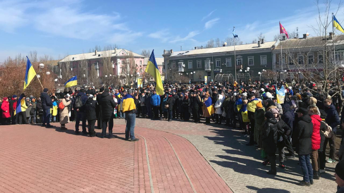 "Бердянськ – це Україна": в окупованому місті мітингували тисячі людей (ВІДЕО)