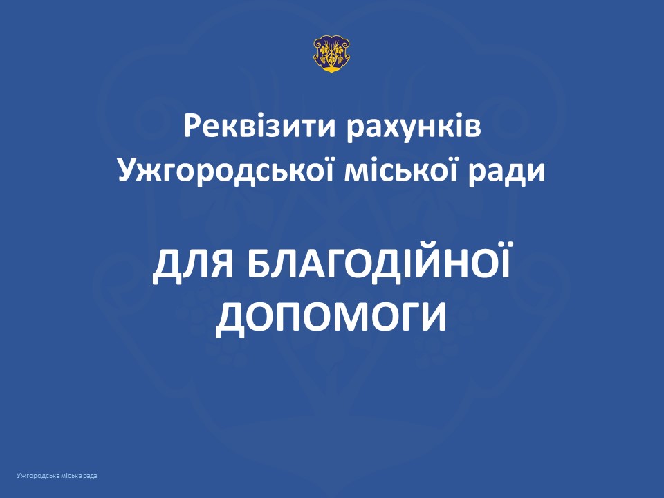 Ужгородська міськрада оприлюднила рахунки для благодійної допомоги
