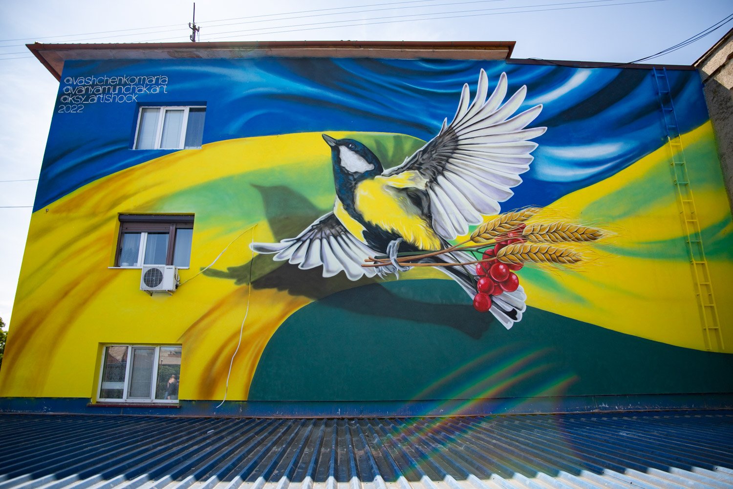 Замість обличчя Лєніна на фасаді будинку в Ужгороді з'явився новий патріотичний мурал (ФОТО)