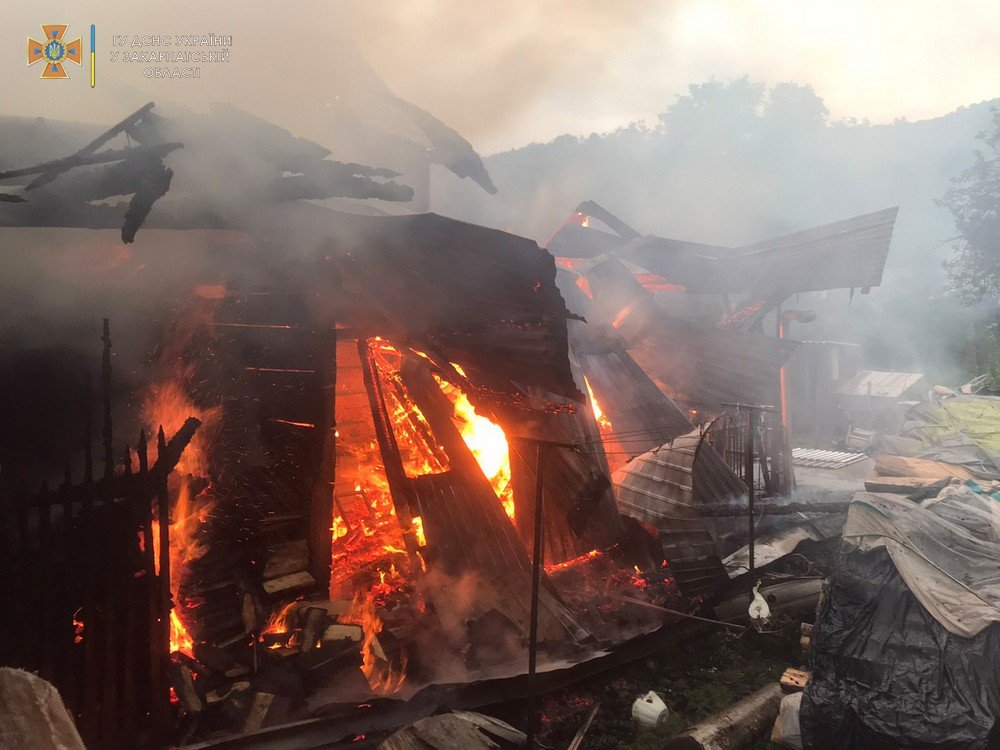 Будинок і надвірні споруди згоріли під час пожежі на Тячівщині (ФОТО)