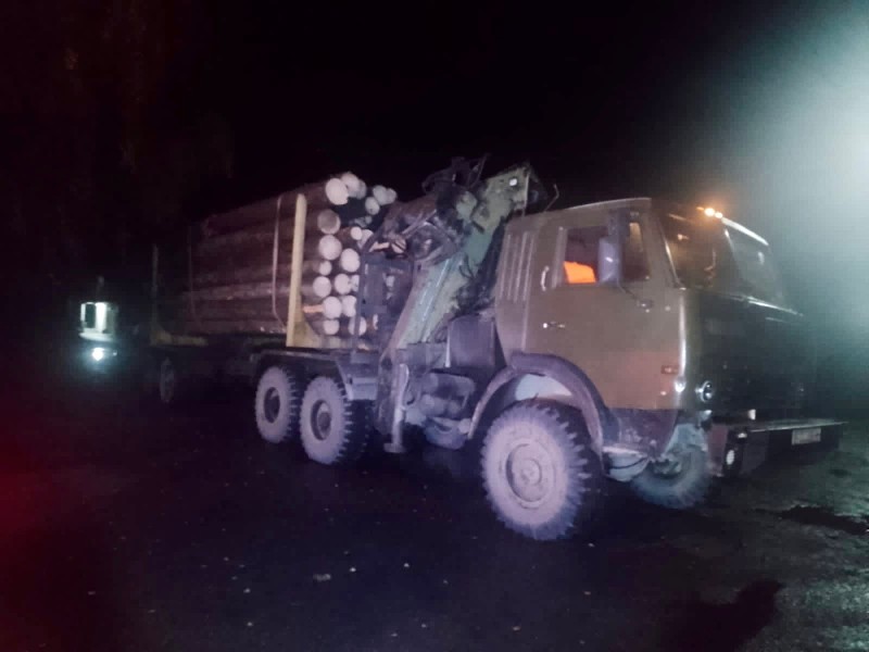 У Рахові поліція вилучила вантажівку з "лівою" деревиною (ФОТО)