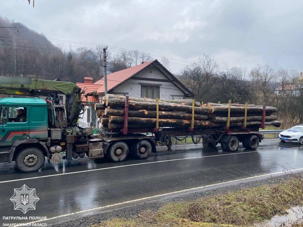На Закарпатті зупинили вантажівку, що перевозила "сумнівну" деревину (ФОТО)