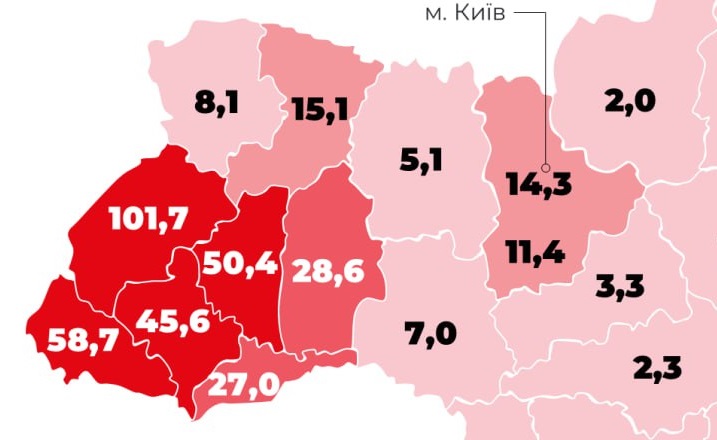 Закарпаття потрапило в ТОП-2 регіонів по розшуку "ухилянтів" – War Infographics