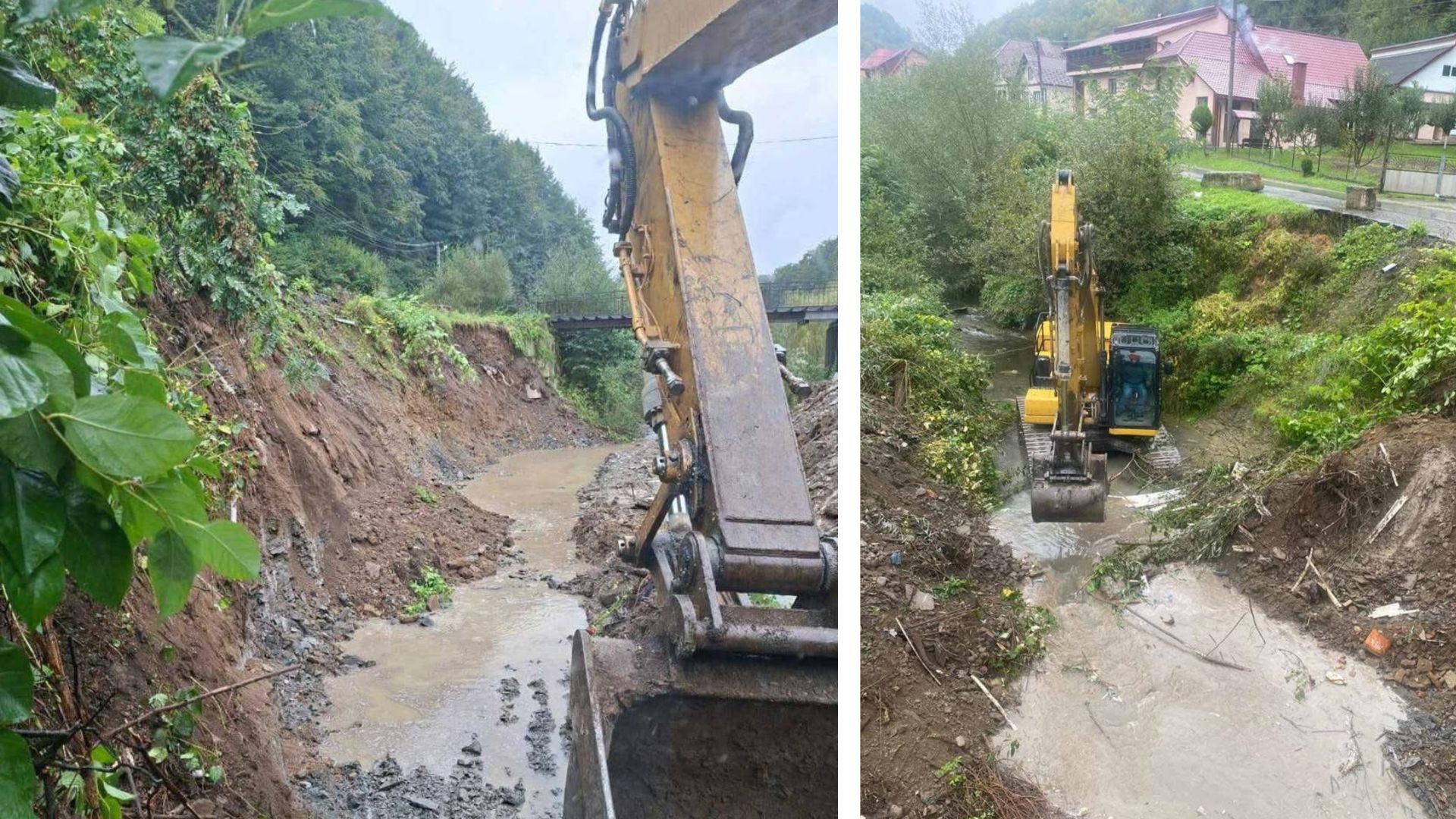 	У Нижній Апші через дощі підмило відрізок автомобільної дороги (ФОТО)