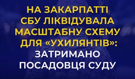 Помічника судді з Виноградова затримали за організацію масштабної схеми для "ухилянтів"