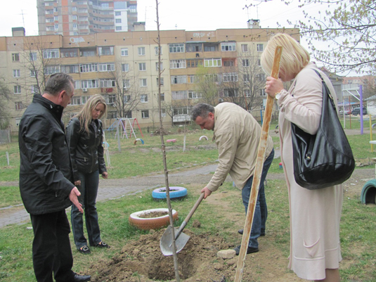Депутати продовжують висаджувати дерева у Новому районі Ужгорода