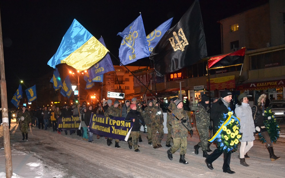 «Сокіл» пройшов в Ужгороді смолоскипним маршем на честь Героїв Карпатської України