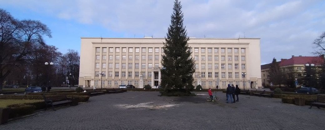 На Народній в Ужгороді встановили головну новорічну ялинку області (ФОТО, ВІДЕО)