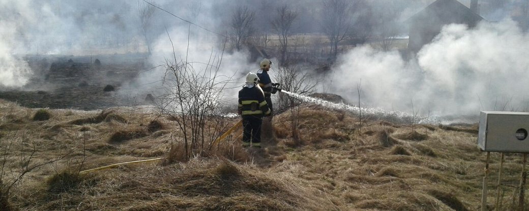 За добу на Закарпатті сталося понад три десятки пожеж сухої трави 