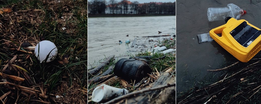 Пляшки, лампочки й взуття: через підняття рівня води в Ужі на Закарпатті течія несе сміття у Словаччину (ФОТО, ВІДЕО)